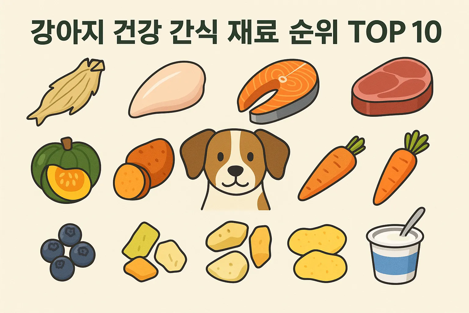 강아지 건강 간식 재료